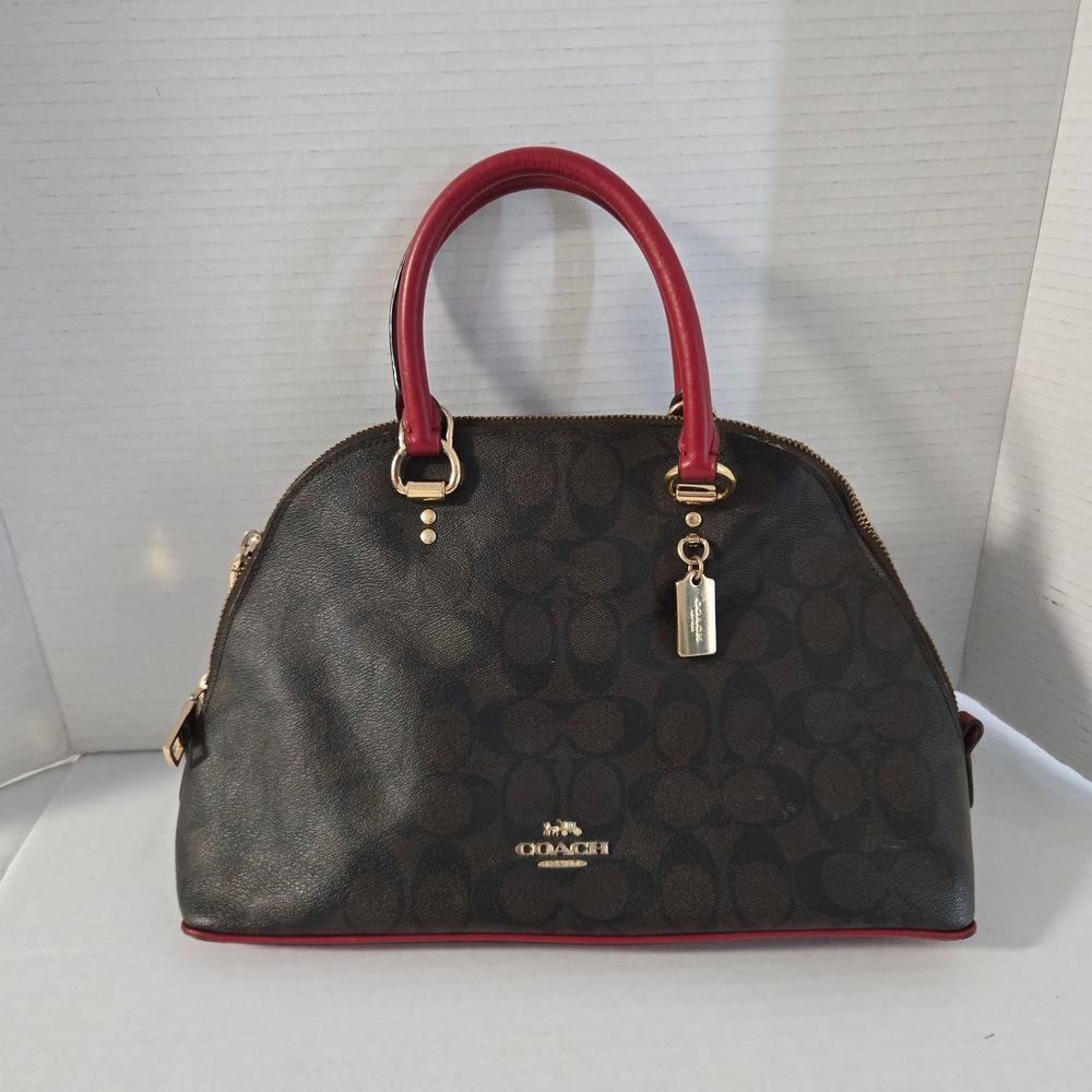 Coach Brown and Red Satchel - Picture 1 of 15
